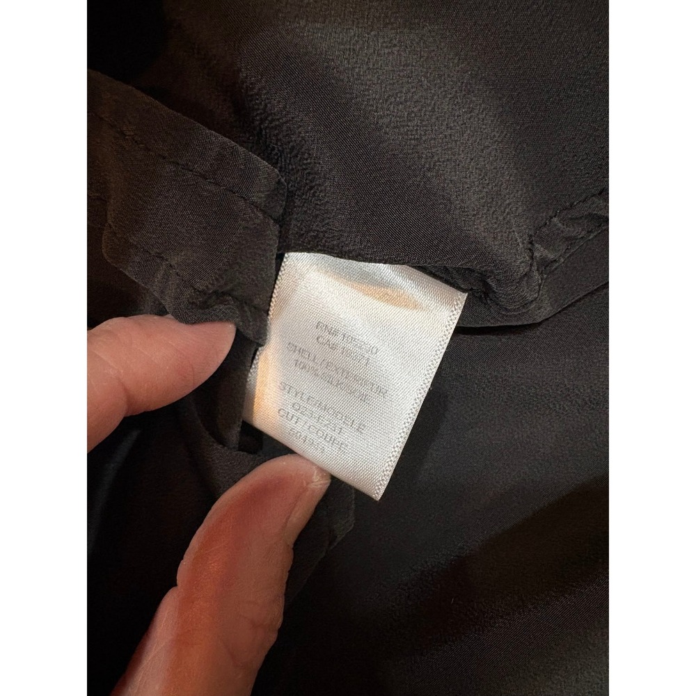 Equipment Femme Slim Signature Silk Shirt Black Button Down Small - Picture 4 of 5